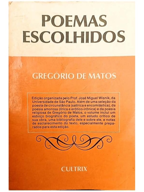 Poemas Escolhidos - Gregório De Matos - Cultrix