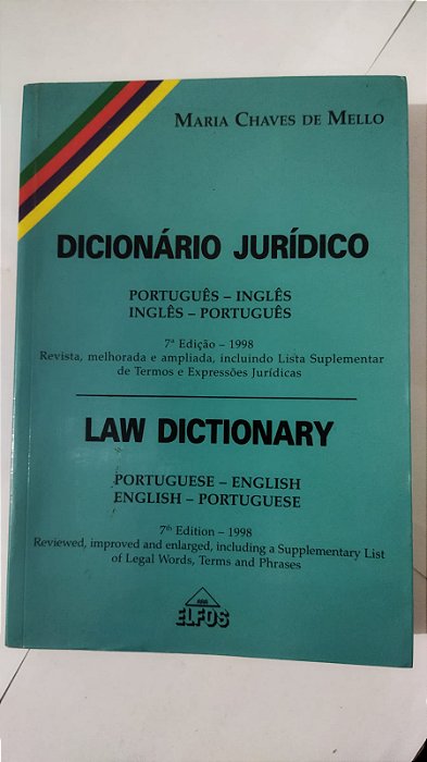 Dicionario Juridico Portugues-Ingles - Ingles-Portugues - Maria Chaves De Mello