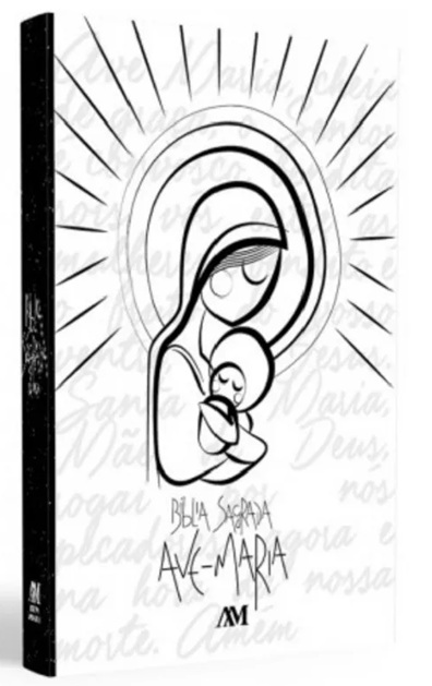 Bíblia Sagrada Ave-Maria - Capa Dura Preta e Branca