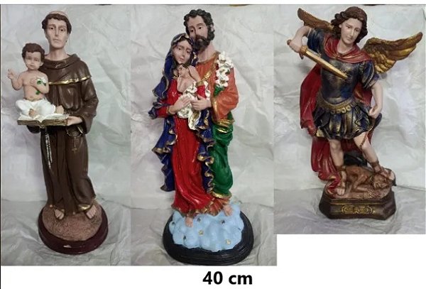 Lote Imagens Religiosas em Resina - 25 itens