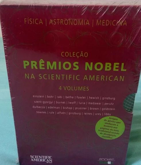 Box coleção Prêmios Nobel na Scientific American - 4 volumes