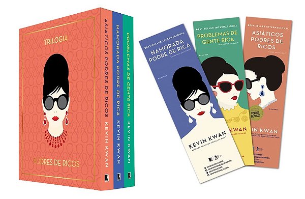 Box Trilogia Podres de Ricos - Kevin Kwan + Marcadores