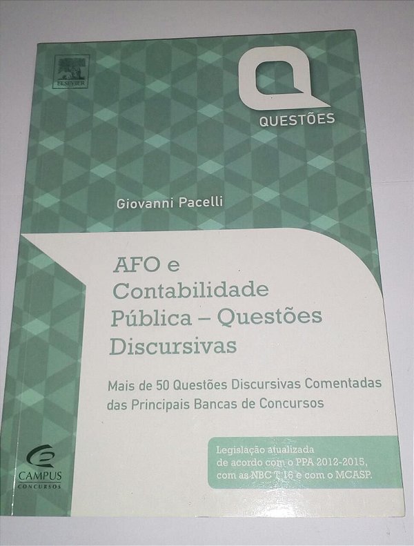 AFO e Contabilidade Pública - Questões discursivas - Giovanni Pacelli