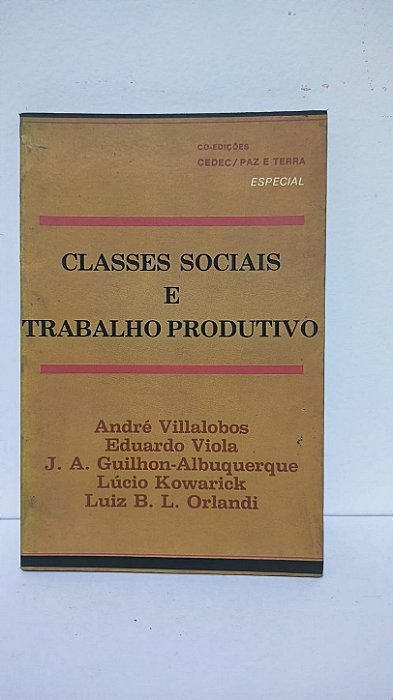 Classes sociais e trabalho produtivo - Andre Villabolos e outros