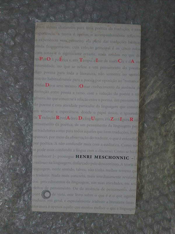 Poética do Traduzir - Henri Meschonnic