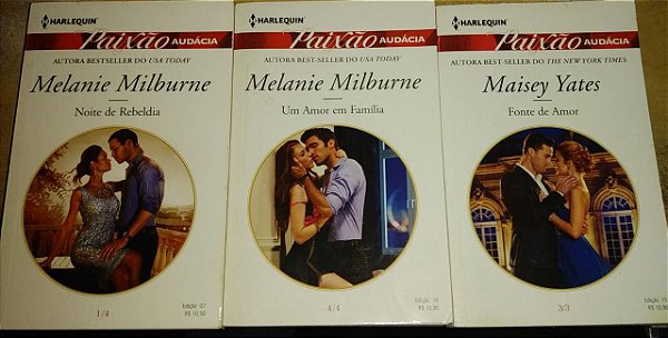 Coleção Paixão Audácia Harlequin - 3 volumes