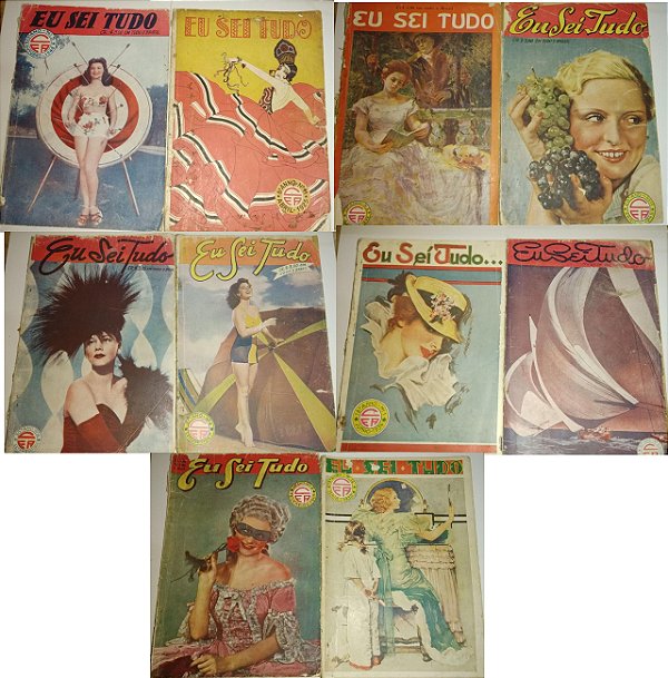 Lote Revistas antigas raras Eu Sei Tudo 1925 - 1947 (10 revistas)