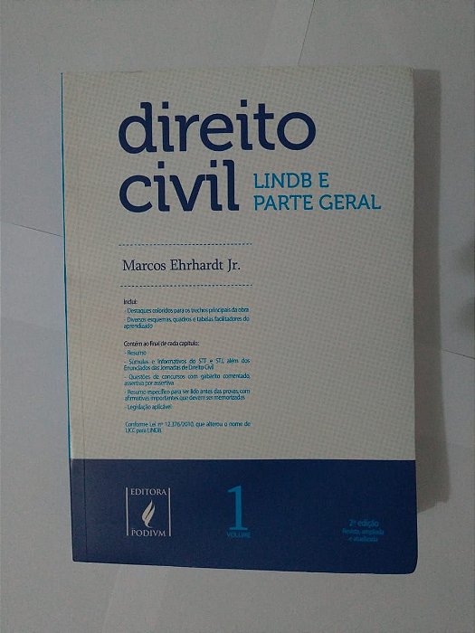 Direito Civil Vol. 1 - Marcos Ehrhardt Jr. (Lindb e Parte Geral)