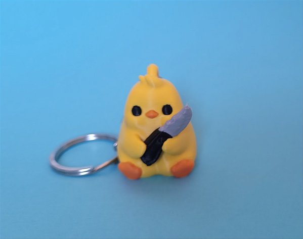 Chaveiro meme Psicopato, Pato com faquinha, Chaveiro do patinho pistola