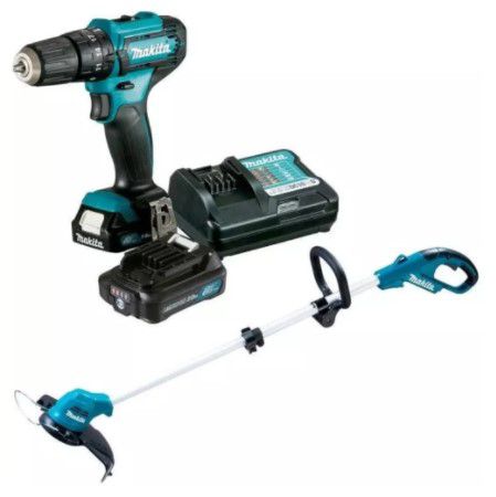 Kit Parafusadeira/Furadeira 3/8 e Aparador de Grama 12V Li-Ion com Carregador e 2 Baterias - KITHP333+UR100 - Makita