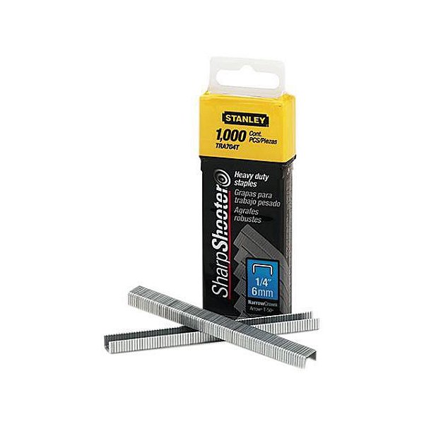 Grampo p/ Grampeador Manual 6mm caixa com 1000 peças - TRA704T - Stanley