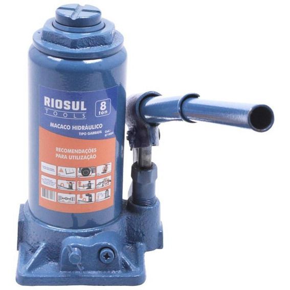 Macaco Hidráulico CJI 8 Toneladas Tipo Garrafa - R070004 - Riosul Tools