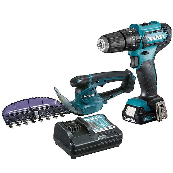 Kit Parafusadeira/Furadeira 3/8" + Aparador a Bateria 12V - KITHP333+UH201 - Makita