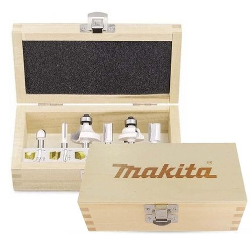 Jogo de Fresas p/ Madeira 1/4" com 6 Peças - D-53578 - Makita