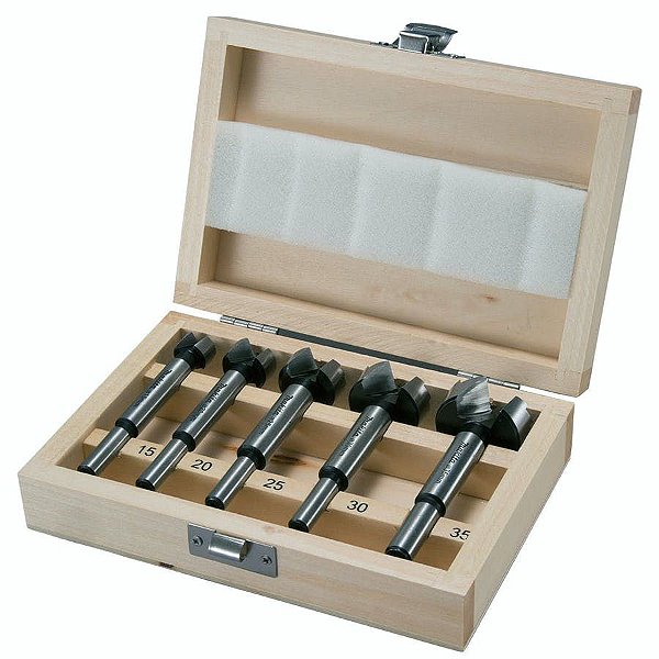 Broca Forstner 15-35mm Estojo de Madeira Com 5 Peças - D-47363 - Makita