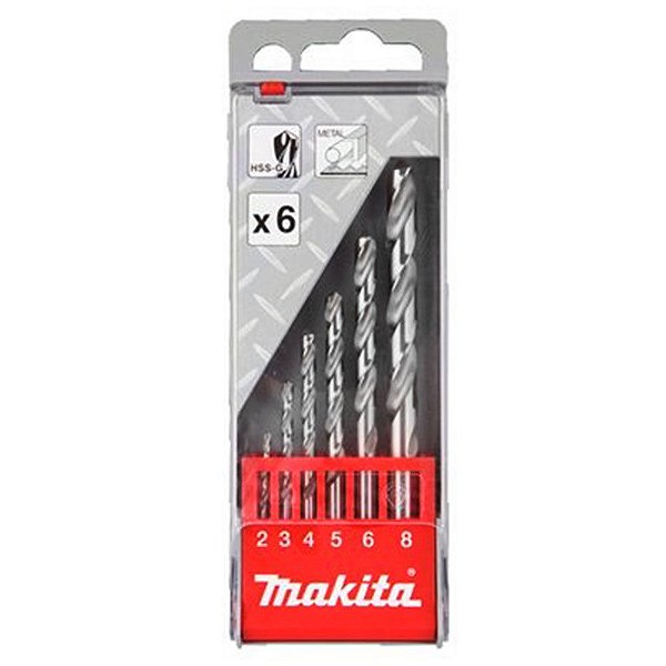 Broca p/ Metal HSS-G 2-8mm (6 Peças) - D-57196 - Makita