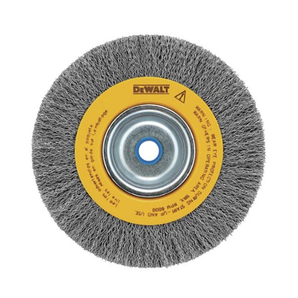 Escova de Aço Com Furo Fio Fino 8 Polegadas 5/8-0.14 Motoesmeril - DW4906 - DEWALT