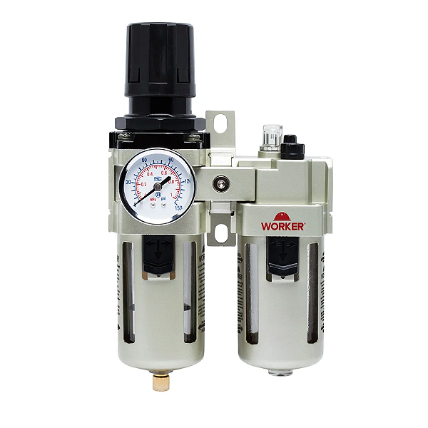 Filtro Regulador Lubrificador Conjunto PREP. Ar 1/2'' 145 LBF - 919454 - WORKER