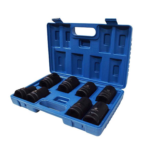 Soquete Impacto SEXT 1'' Polegada 19-41MM Jogo 8 Peças Com Maleta - 9463 - BREMEN
