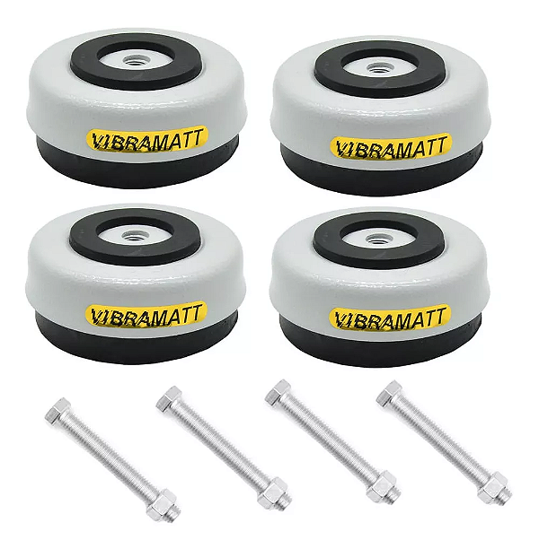 Amortecedor 1/2'' Mini Cinza Jogo 04 Peças - 0036 - VIBRAMATT