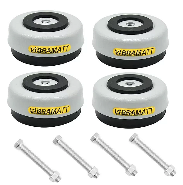 Amortecedor 1/2'' Universal Cinza Jogo 4 Peças 5 Toneladas - 0043 - VIBRAMATT