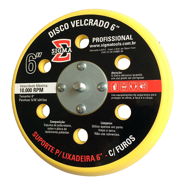 Base de Velcro 6" Com Aspiração - 0752013639 Sigma