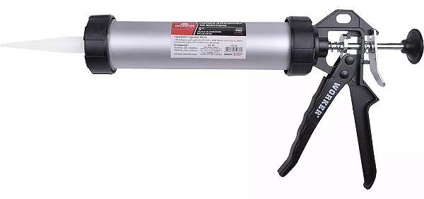 PISTOLA P/ APLICACAO DE SILICONE 9POL 400ML ALUMINIO - WORKE