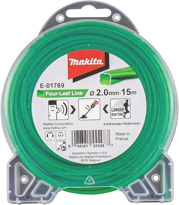 Fio de Nylon Quadrado 15M 2.0MM Verde - E-01769 MAKITA