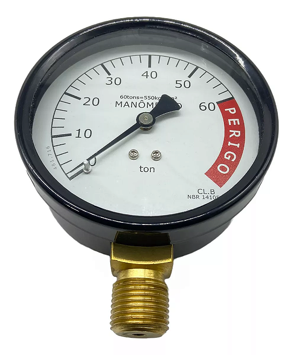 Manômetro 1/2" 60 Toneladas Vertical Sem Glicerina - 5895 MARCON