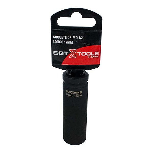 SOQUETE IMPACTO LONGO 1/2POL. 17MM (PRETO) - SIGMA