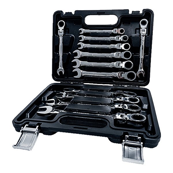 JOGO DE CHAVE COMBINADA 8-19MM C/ CATRACA 12PCS - BREMEN