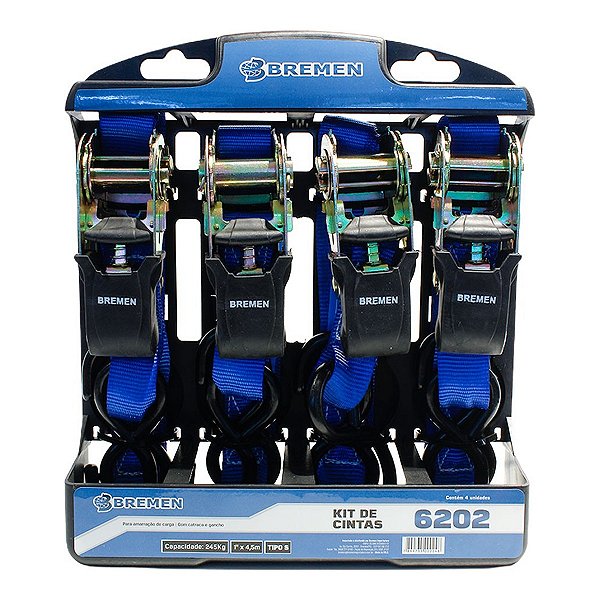 CINTAS CAP 245 KG P/ AMARRACAO CARGAS (KIT C/  4PC) - BREMEN