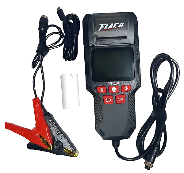 TESTADOR DE BATERIA COM IMPRESSORA 5A  12/24V DIGITAL - FLAC