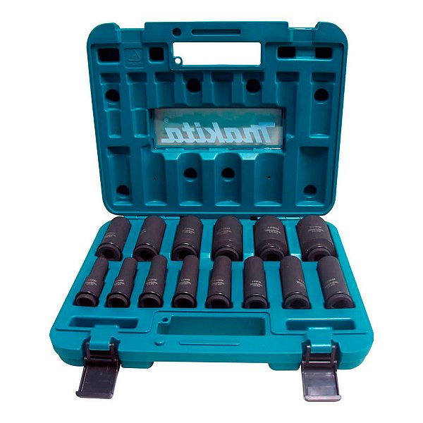 SOQUETE IMPACTO LONGO 1/2 10-32MM (JG) 14PCS C/ MAL - MAKITA