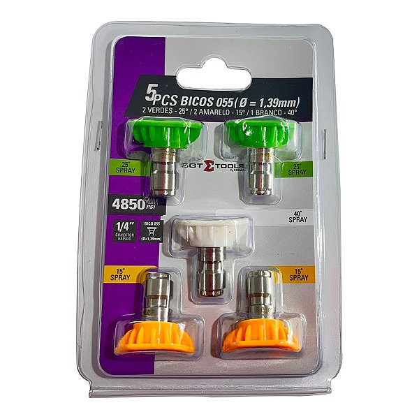 SIGMA - JOGO 5 BICOS 055 DIAM. 1,39MM 2 VERD, 2 AMA, 1 BRAN