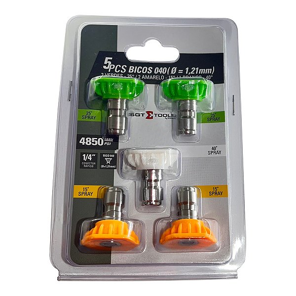 SIGMA - JOGO 5 BICOS 040 DIAM. 1,21MM 2 VERD, 2 AMA, 1 BRAN