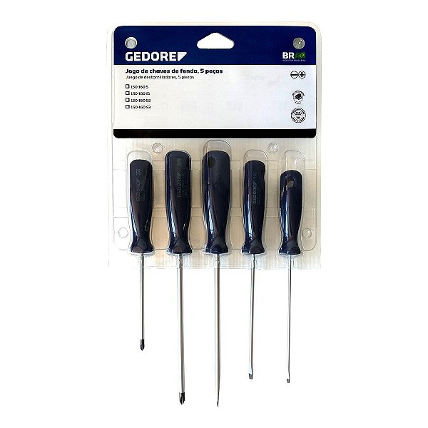 CHAVE DE FENDA FND SIMPLES E CRUZ 150-160S3 - JG - GEDORE