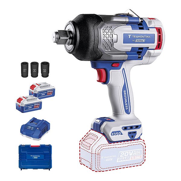 CHAVE DE IMPACTO 3/4 20V 2BAT/CAR 1350N.M TRAMONTINA