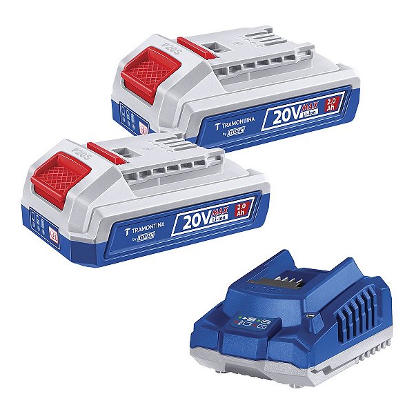 KIT BATERIA/CARREGADOR 20V C/ 2BAT 2AH TRAMONTINA TOTAL