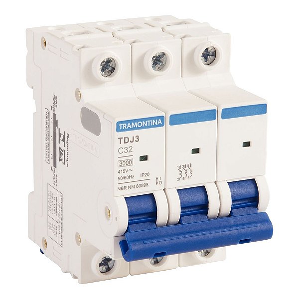 MINIDISJUNTOR TDJ3-3C32 3P 32A 3KA TRAMONTINA
