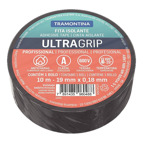 FITA ISOLANTE PRETA 10MX19MM TRAMONTINA