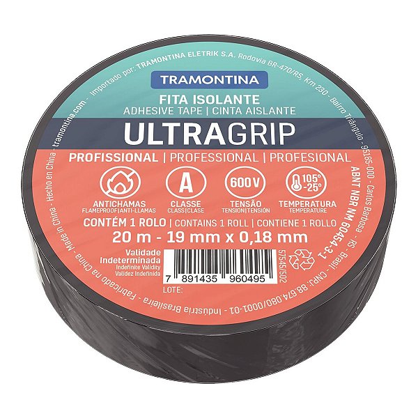 FITA ISOLANTE PRETA 20MX19MM TRAMONTINA