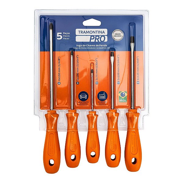 JOGO DE CHAVE DE FENDA/PHILLIPS  C/5PCS 44130/505 TRAMONTINA