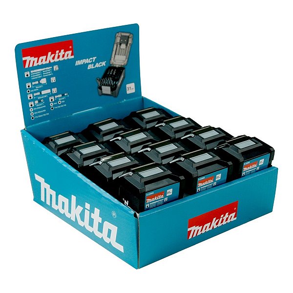 CAIXA DISPLAY COM KIT DE BITS31 PECAS MAKITA