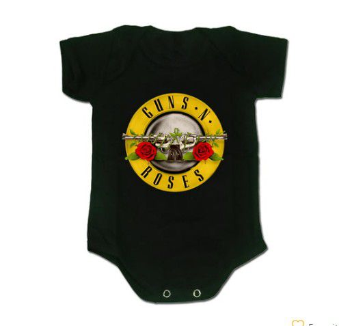 Body Bebê Guns n Roses (Logo Amarelo)