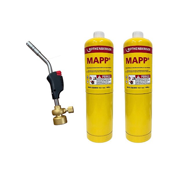 Kit Maçarico Super Fire Eco Rothenberger + Refil MAP Rothenberger
