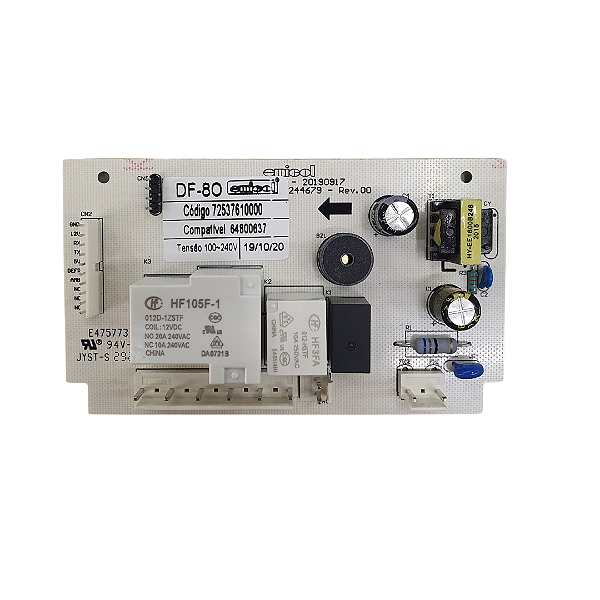 Placa Eletrônica Refrigeração Bivolt Compatível com DF80