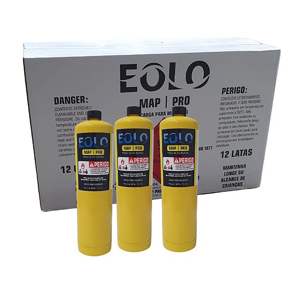 Refil Gás MAP PRO EOLO 400g - Caixa com 12 unidades
