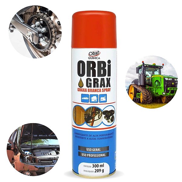 Spray Orbigrax Graxa Branca aerossol 300ml ORBI