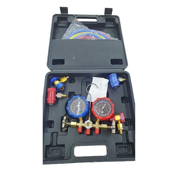 Manifold c/ Mangueiras 150cm + Engates Alta/Baixa R1234YF / R32 + Maleta SURYHA 80150213